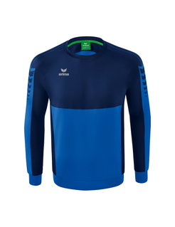 Erima Sport-Langarmshirt Six Wings Sweatshirt (Baumwollmix, funktionell) royalblau/navyblau Herren